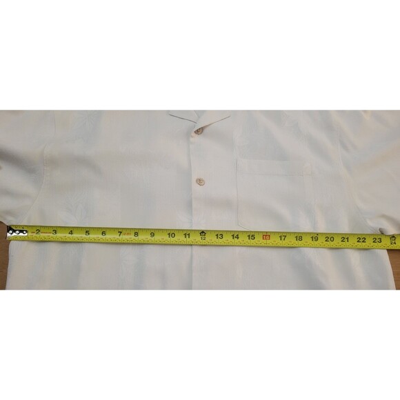 Tommy Bahama Hawaiian Camp Shirt Size XL Men White Silk Shirt Vacation Floral - Picture 12 of 16